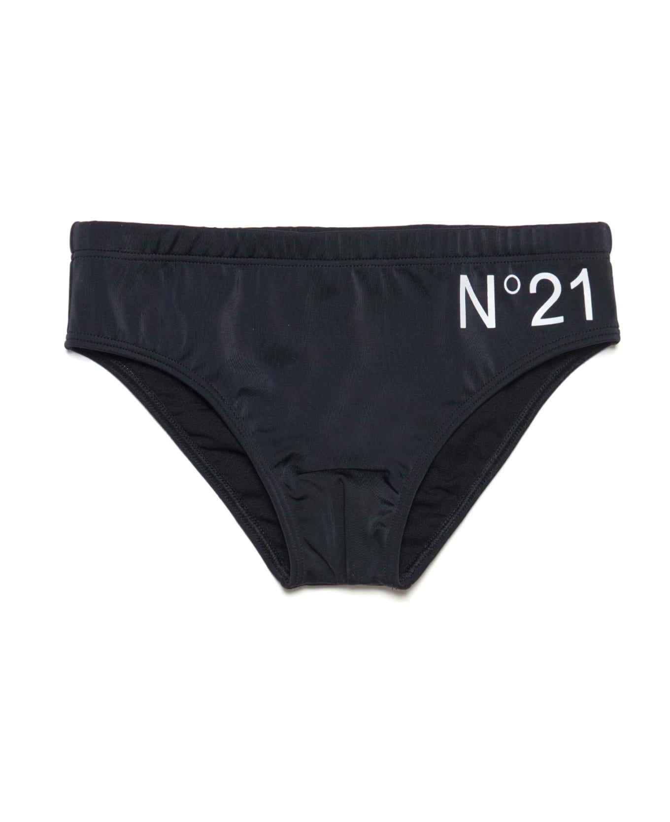 N.21 N21m19m Sw Boxer N°21 Black Lycra Swim Brief With Logo - Black