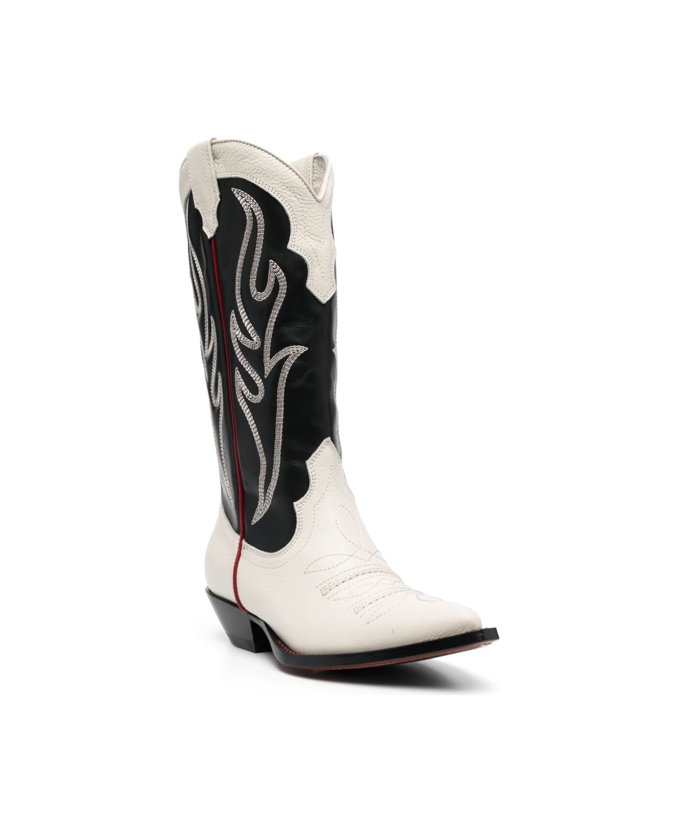 Sonora Embroidered Suede Western Boots - Black