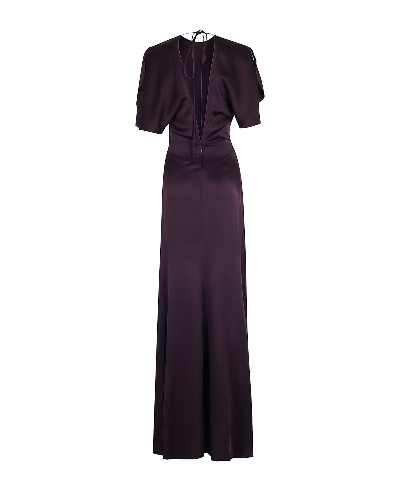 Victoria Beckham Gathered Waist Floor Long Dress - Fig
