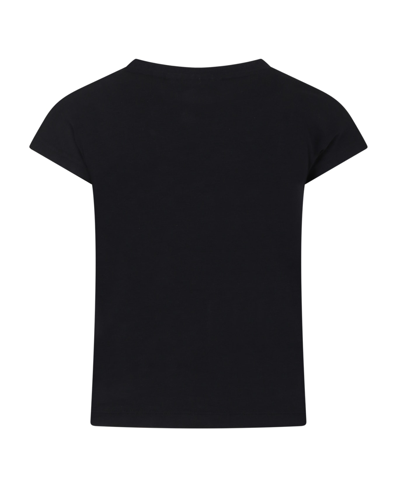 Molo Black T-shirt For Girl With Cat Print - Black Tシャツ＆ポロシャツ