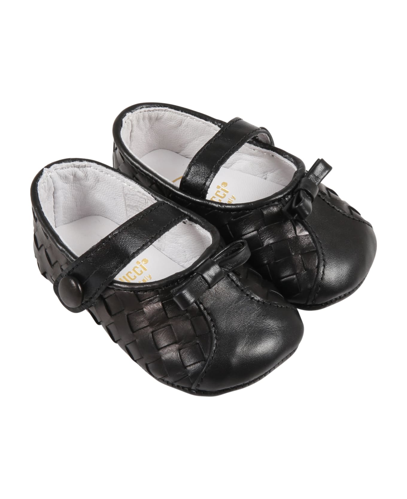 Gallucci Black Ballet Flats For Baby Girl - Black