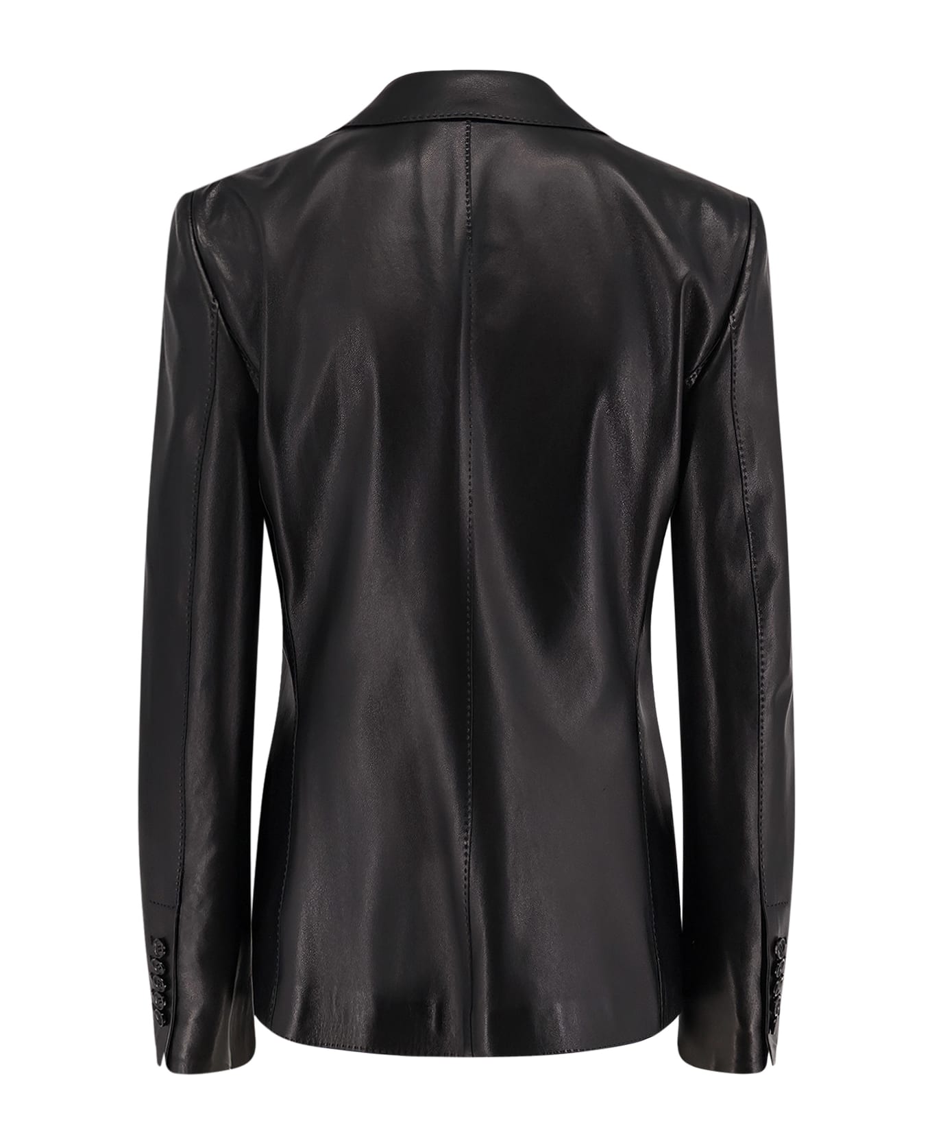 Tom Ford Leather Blazer - Black