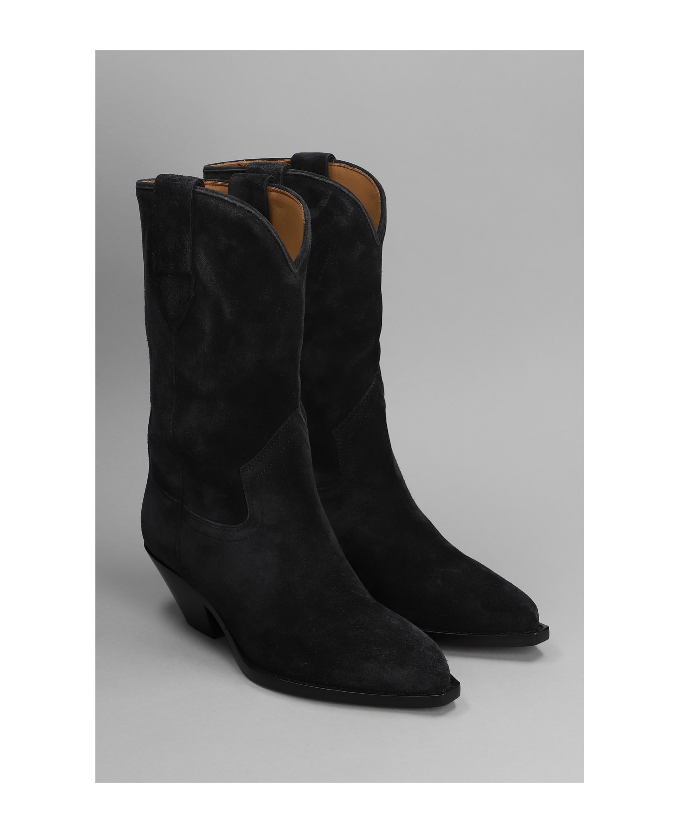 Isabel Marant Dahope Texan Boots In Black Suede - black
