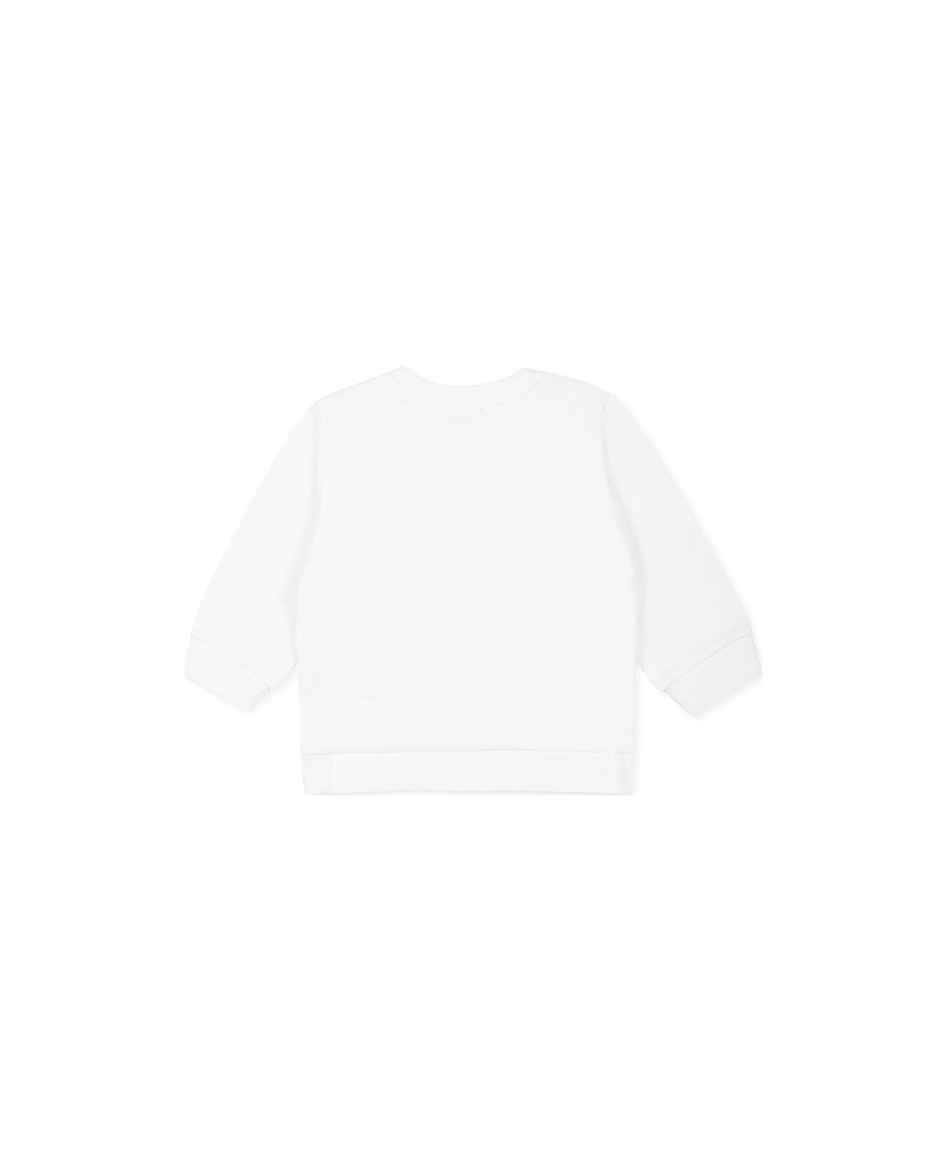 Balmain White Sweatshirt For Babykids With Logo - White