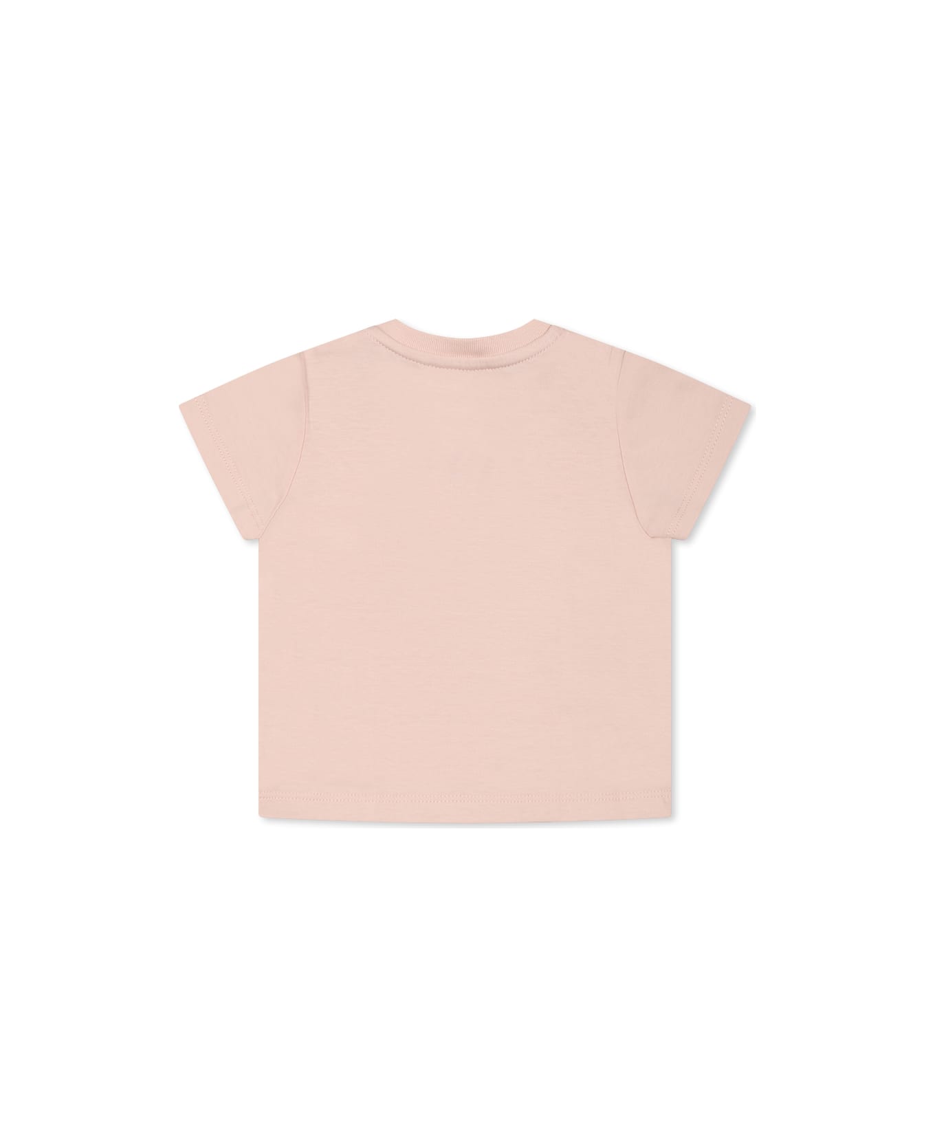 Gucci Pink T-shirt For Baby Girl With Gg Cross And Web Motif - Pink