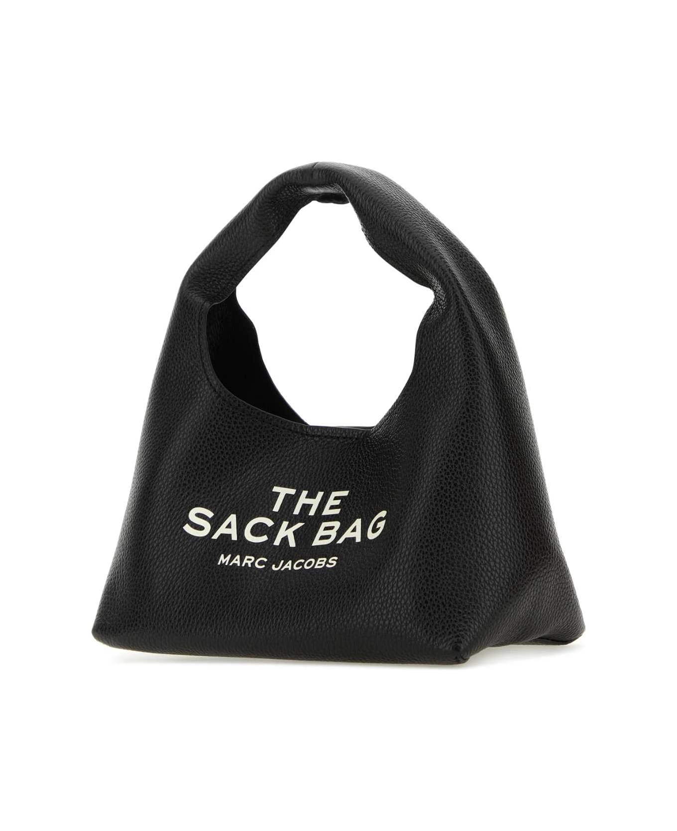 Marc Jacobs Black Leather Mini The Sack Bag Handbag - BLACK