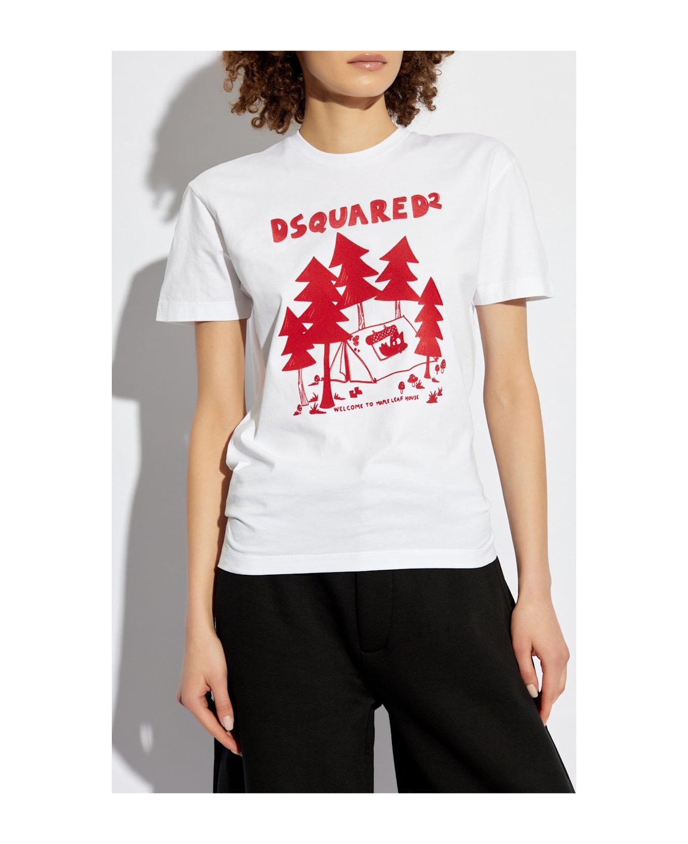 Dsquared2 Graphic Printed Crewneck T-shirt - White