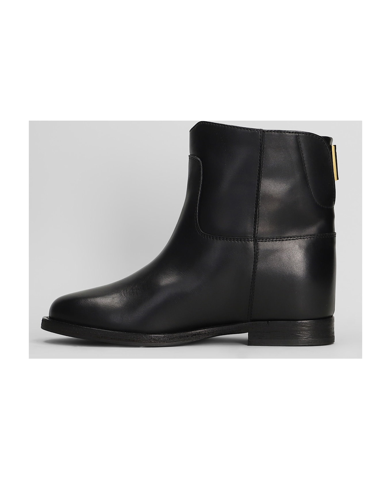 Via Roma 15 Ankle Boots Inside Wedge In Black Leather - black ブーツ