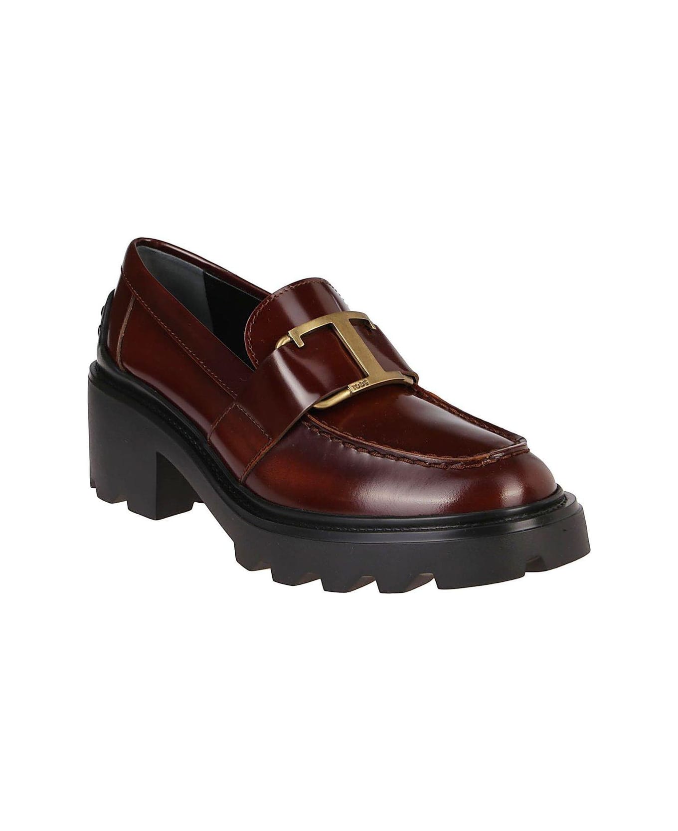 Tod's Block Heel Buckled Loafers - Cuoio ハイヒール