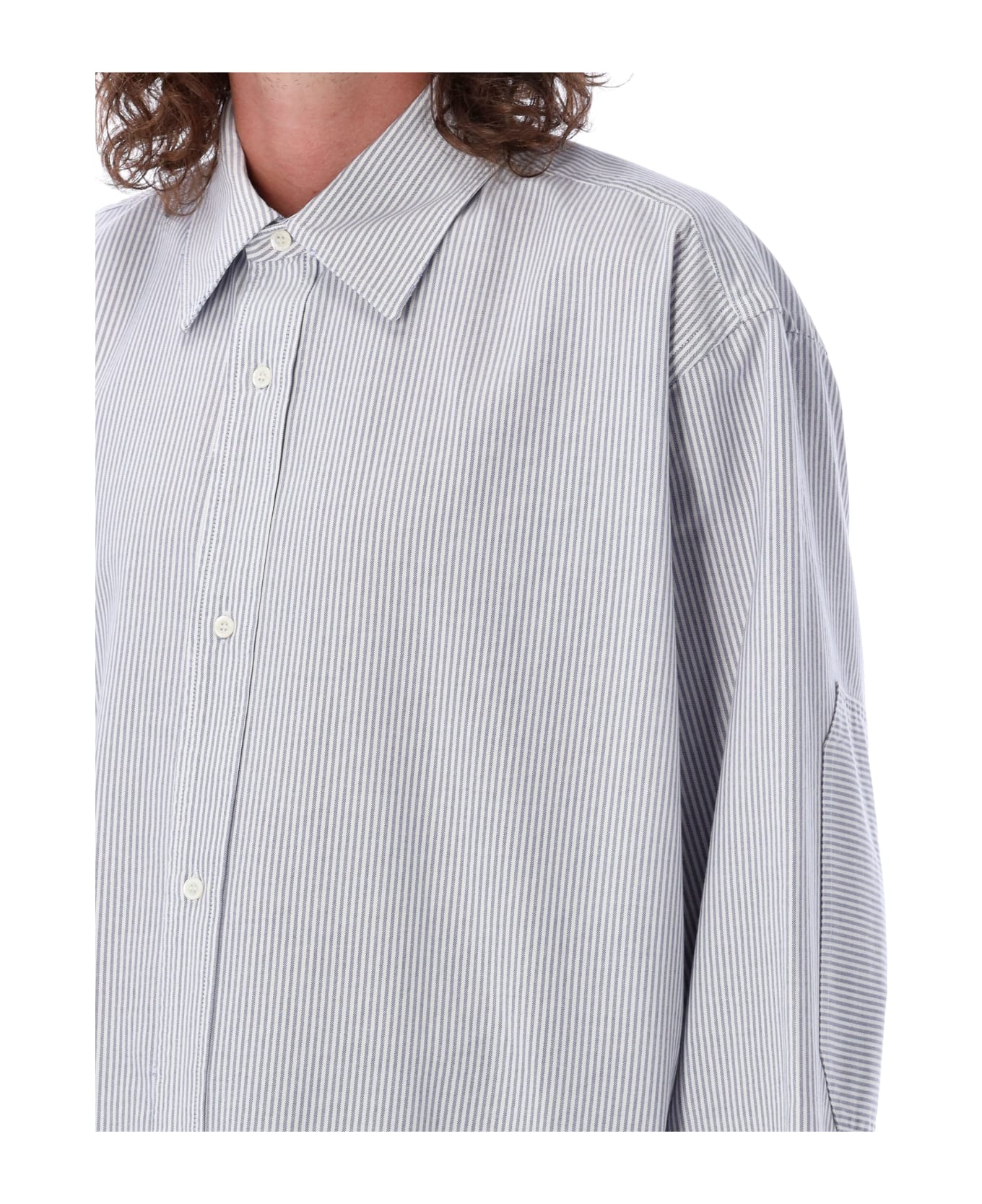 Palm Angels Striped Rugby Shirt - LIGHT BLUE STRIPE シャツ