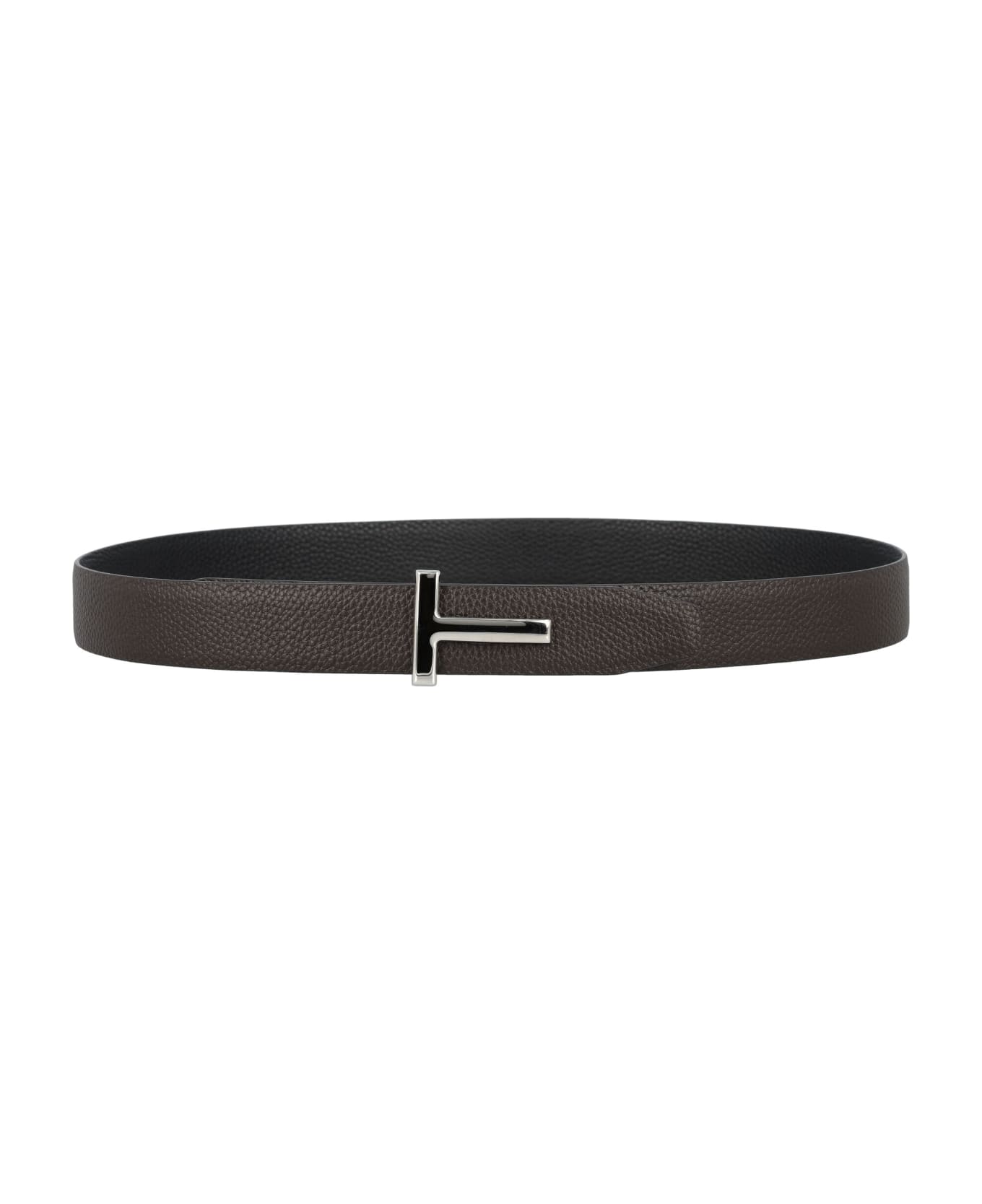 Tom Ford T Grainy Leather Belt - 
BROWN + BLACK