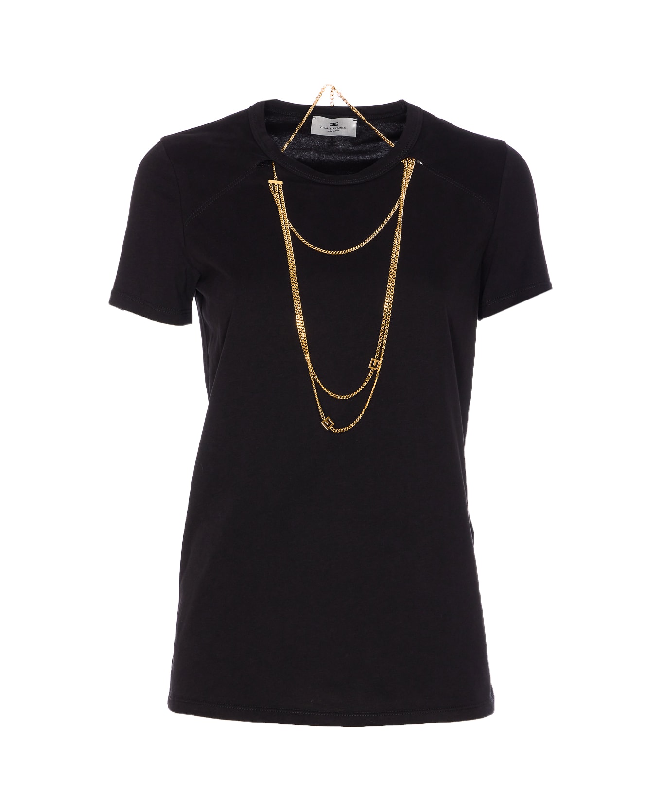 Elisabetta Franchi Jersey T-shirt With Jewel Detail - Black