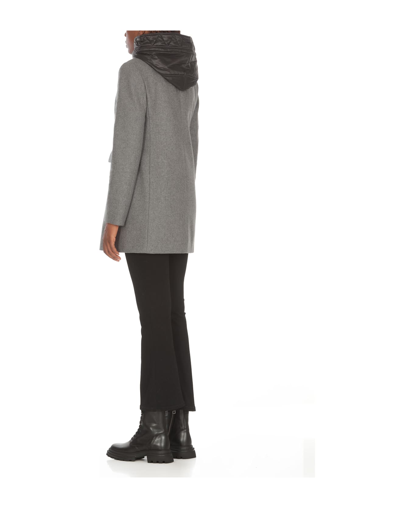 Fay Toggle Coat In Wool Cloth - Grey