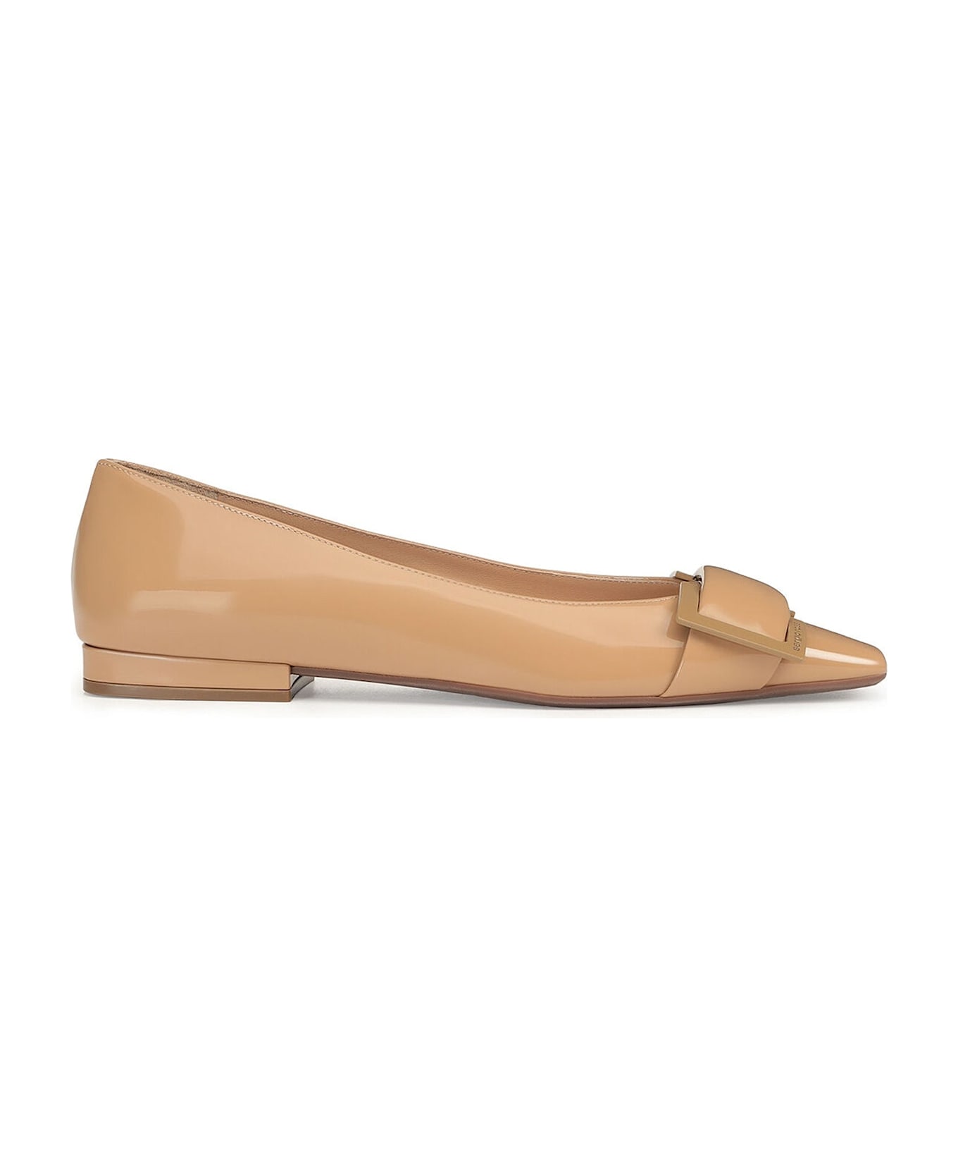 Sergio Rossi Leather Ballerina Flats - Brown
