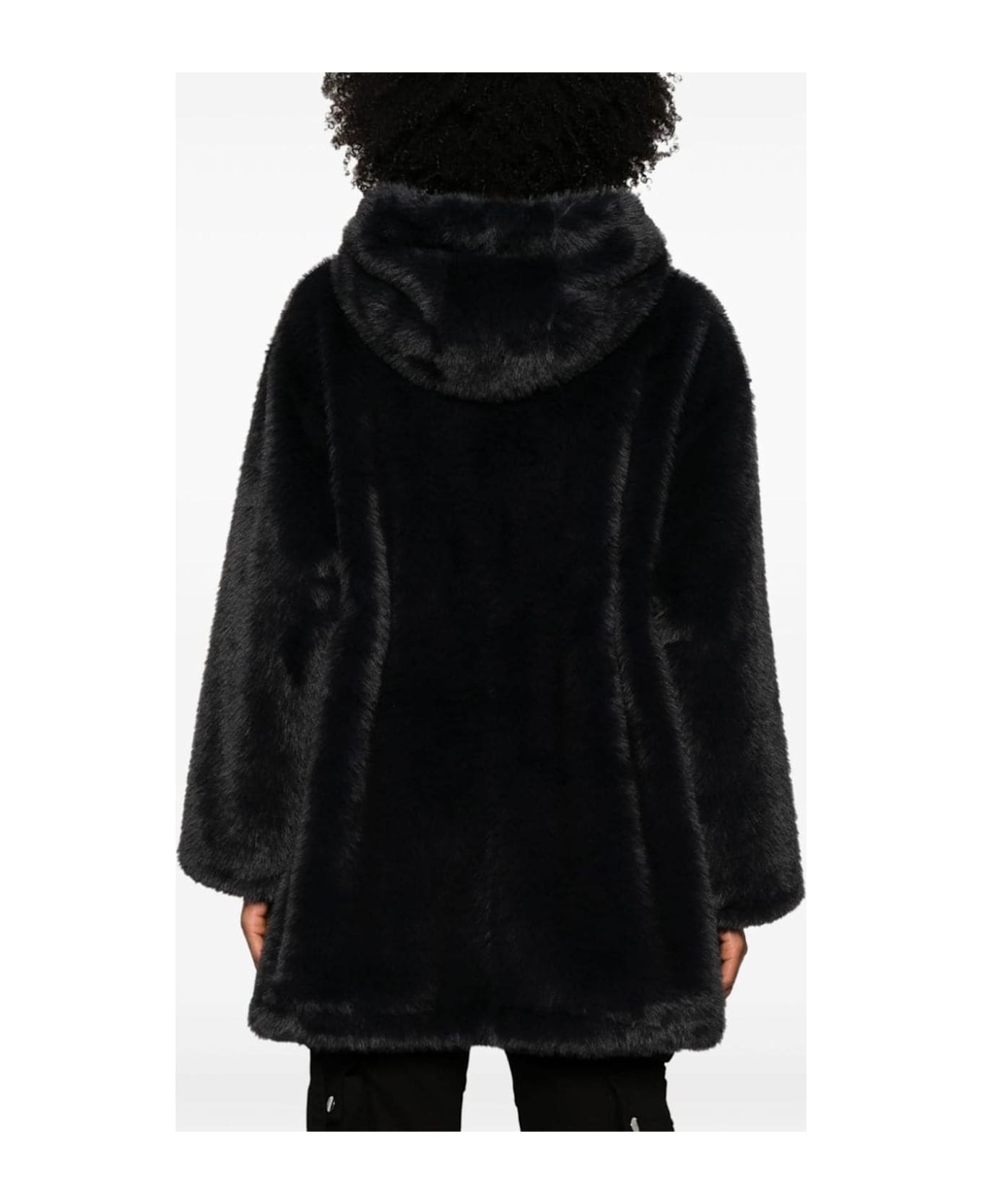 Parosh Dark Grey Faux-fur Design Pathos Coat - Grey