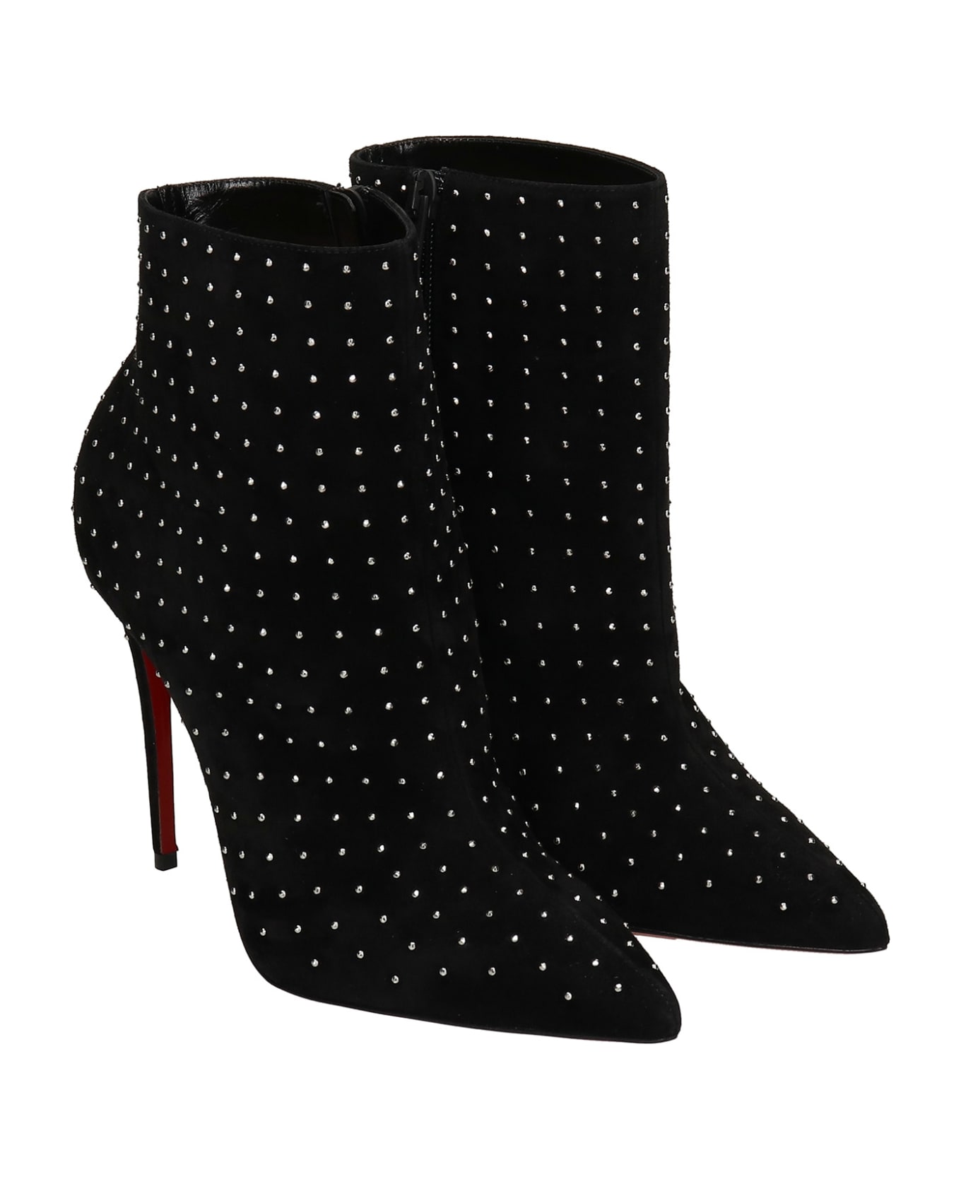 Christian Louboutin So Kate Booty High Heels Ankle Boots In Black Suede - black