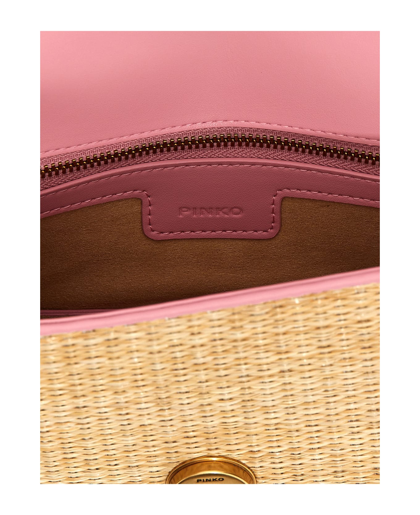 Pinko 'mini Love Bag Light' Crossbody Bag - Naturale/rosa-block color ショルダーバッグ