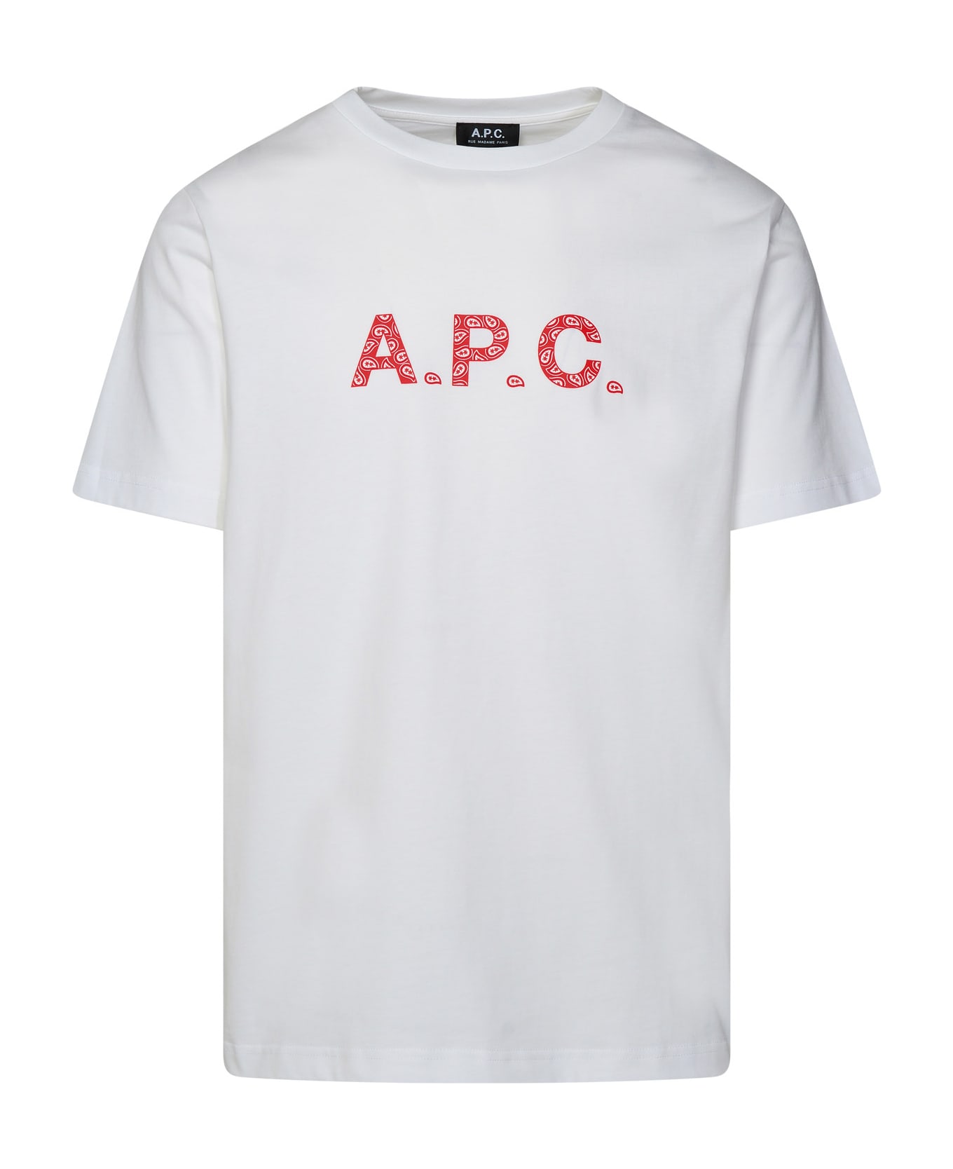 A.P.C. James' Cotton Crew Neck T-shirt - WHITE RED シャツ