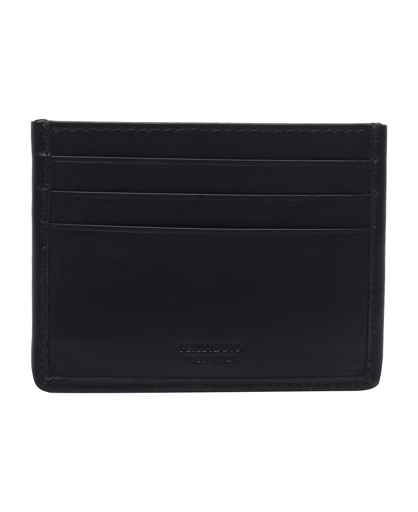 Ferragamo Gancio Wove Cards Holder - Black
