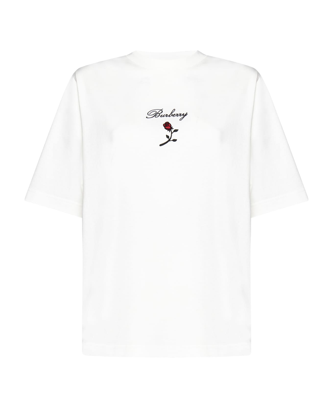 Burberry Logo Embroidered Crewneck T-shirt - Rain Tシャツ
