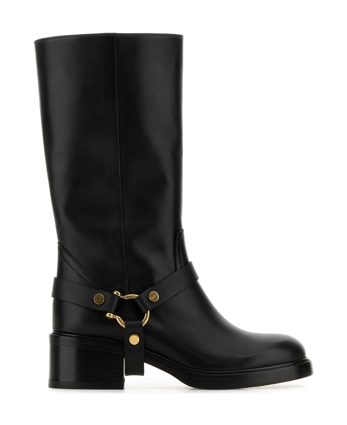 Chloé Black Leather Dakota Boots - BLACK