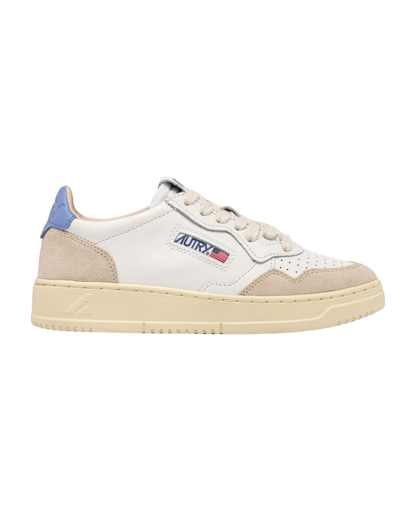 Autry Medalist Low Leat Suede Wht Drblue - Wht Drblue