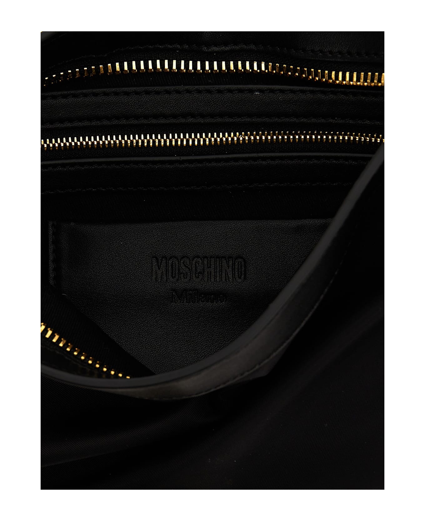 Moschino Logo Shoulder Bag - Black  