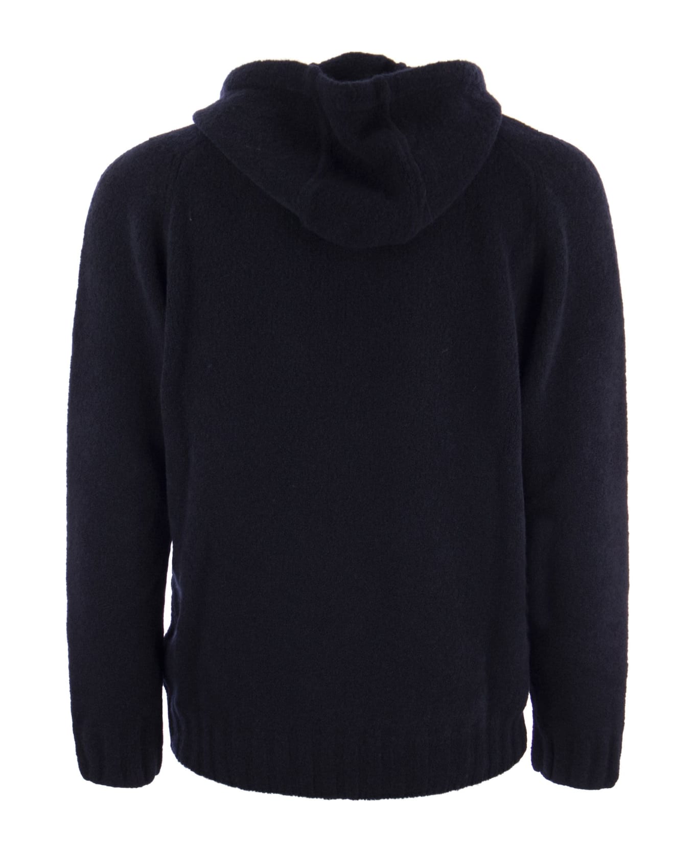 Tagliatore Wool Pullover With Hood - Blue