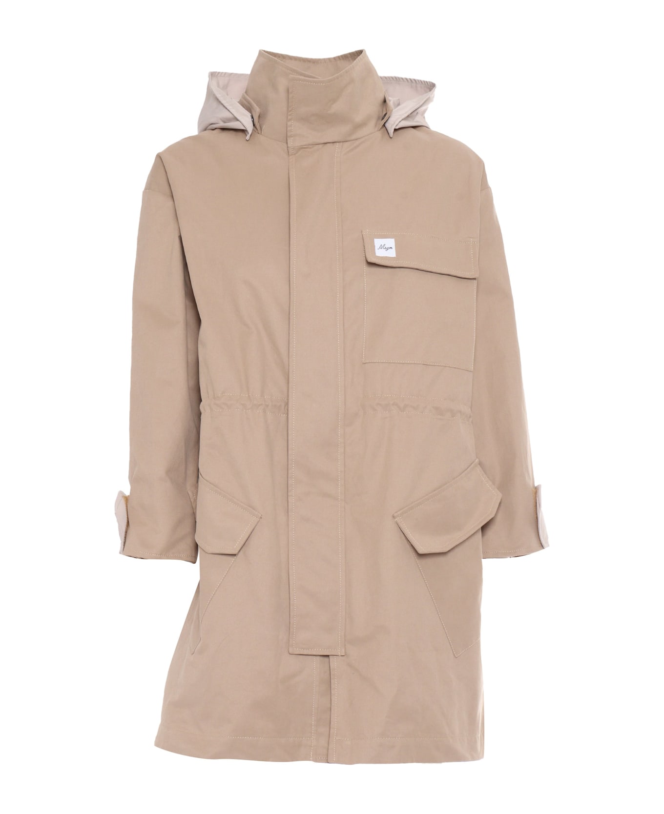 MSGM Drill Over Parka Girl - BEIGE