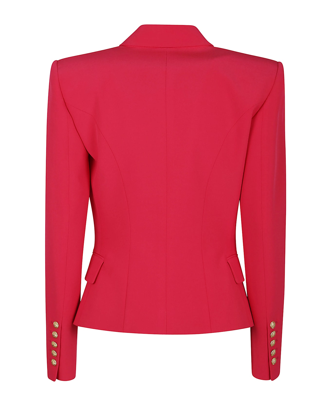 Balmain 6 Buttons Fitted Crepe Jacket - Pk Fuchsia Vif