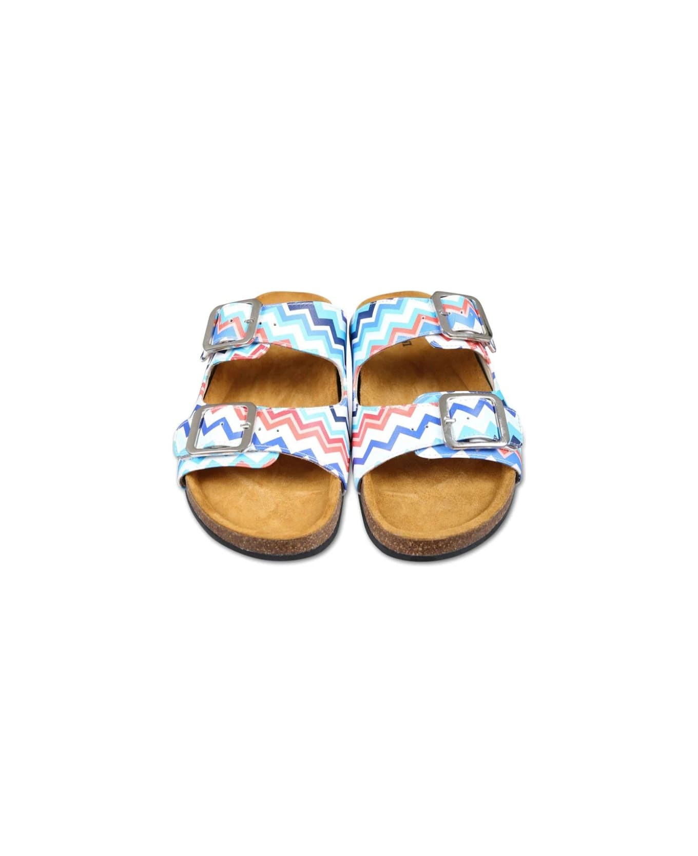 Missoni Kids Sandals With Logo And Chevron Pattern - Blue