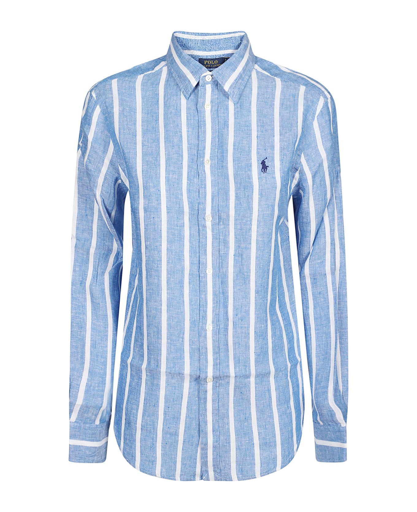 Polo Ralph Lauren Long Sleeve Button Front Shirt - Blue/white