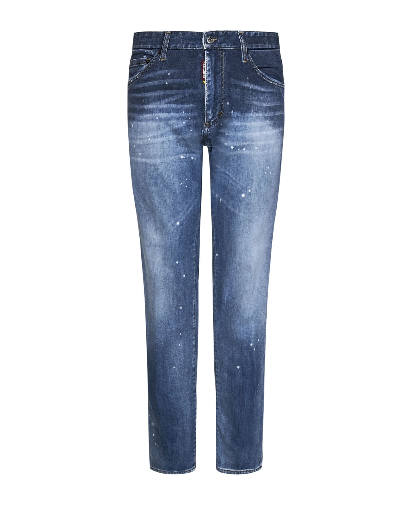 Dsquared2 Paint Splatter Print Straight-leg Jeans - Blue Navy