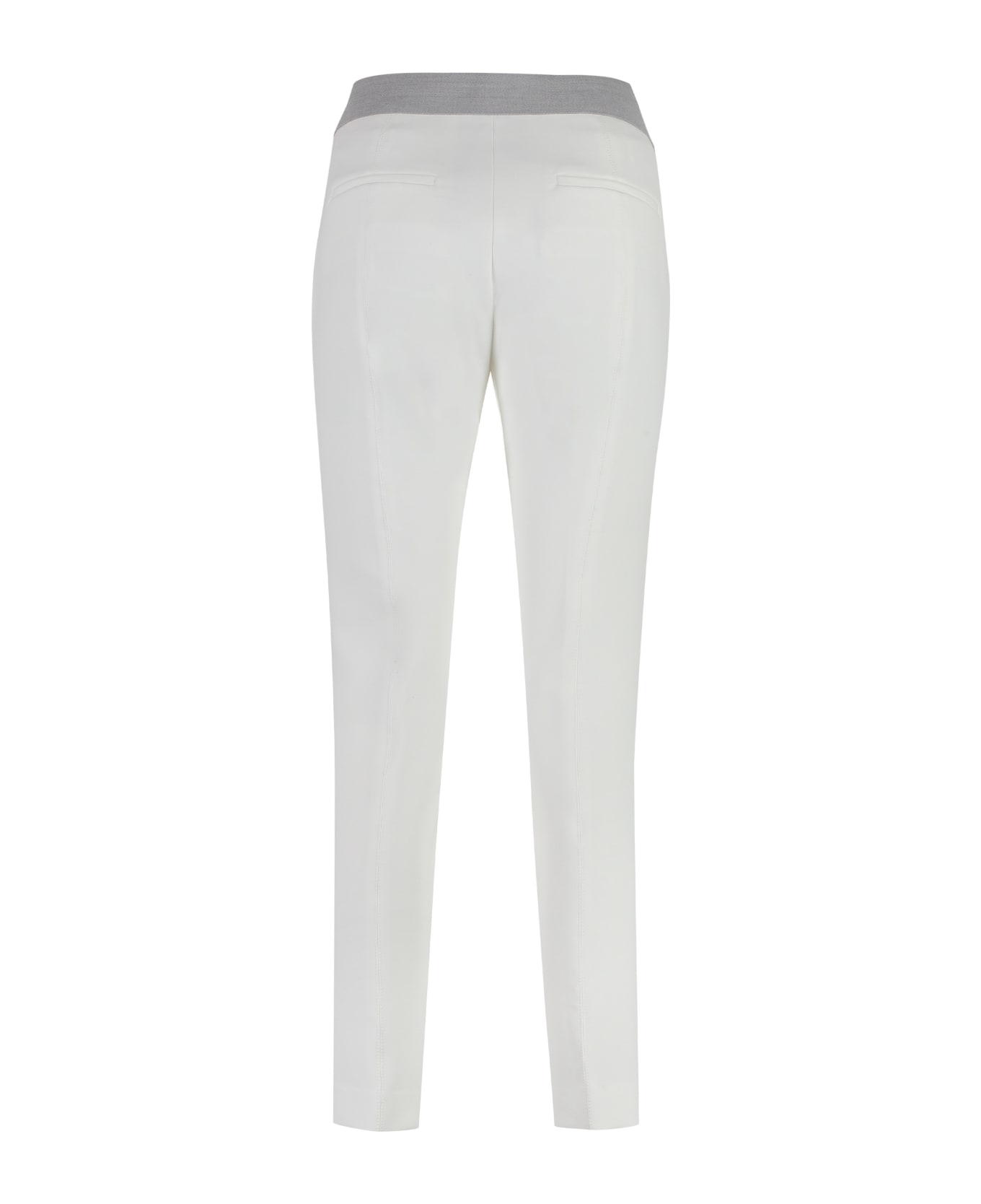 Peserico Stretch Gabardine Cigarette Trousers - White