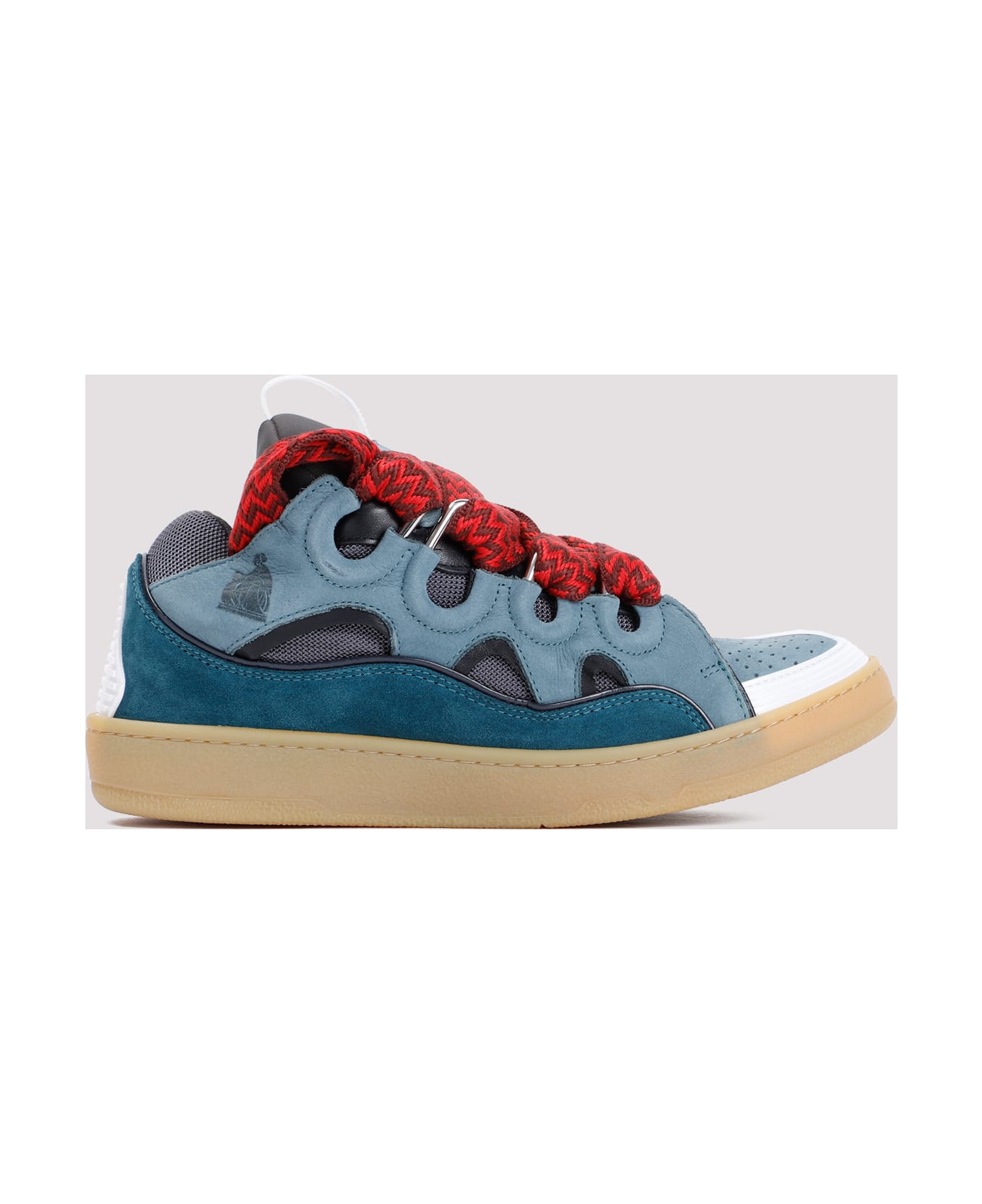 Lanvin Suede Leather Curb Sneakers - Anthracite