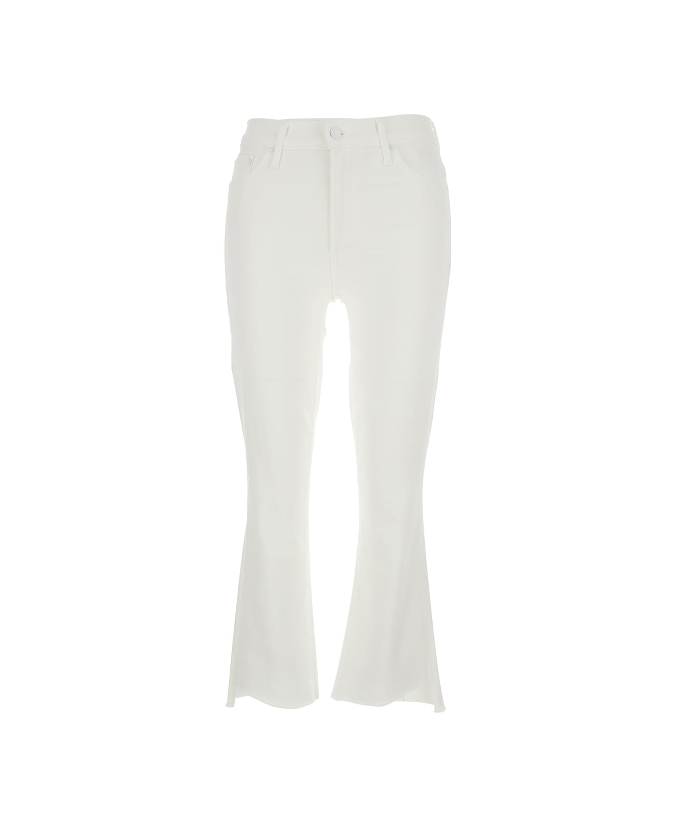 Mother The Insider Crop Step Fray - White