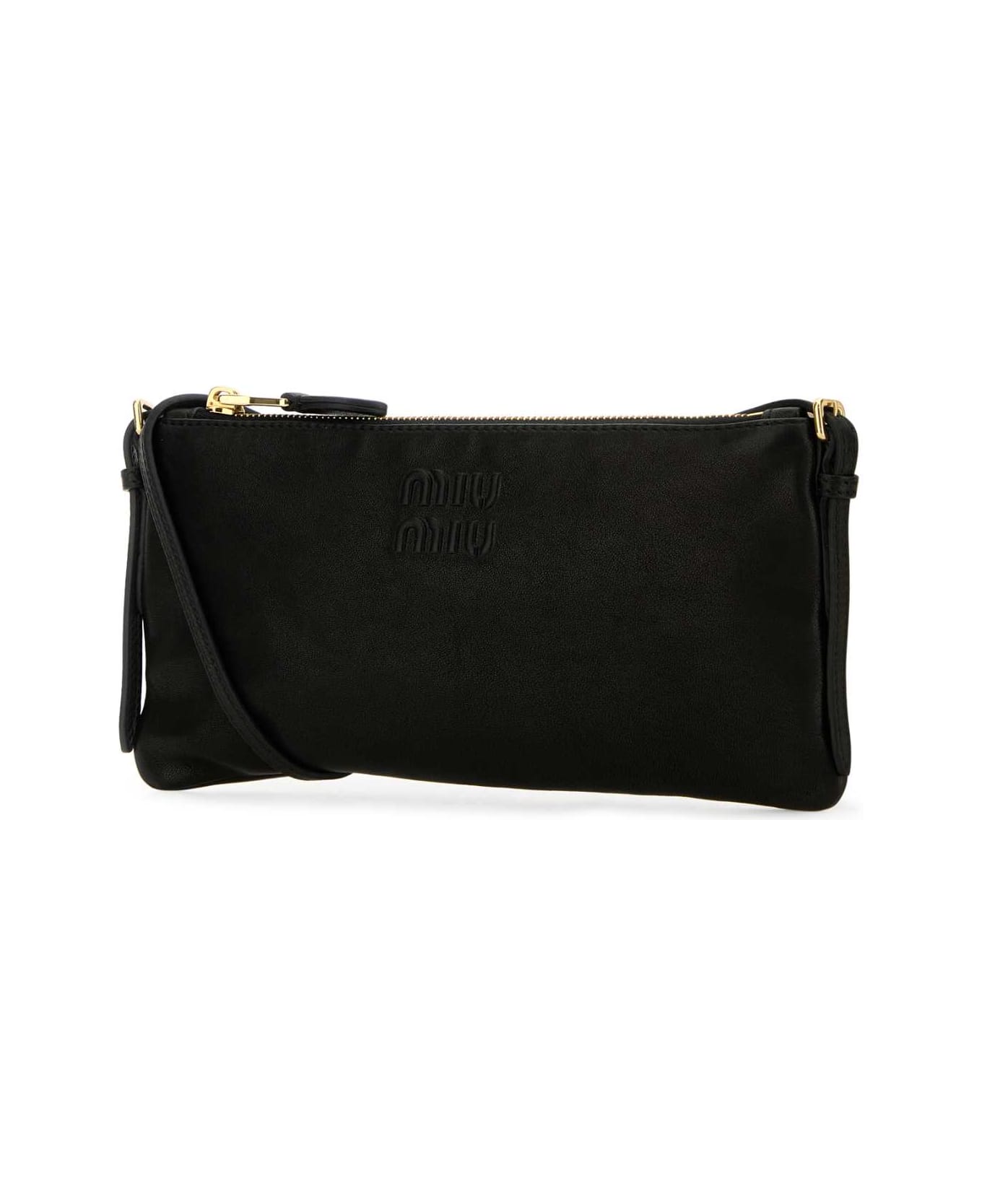 Miu Miu Black Leather Crossbody Bag - NERO