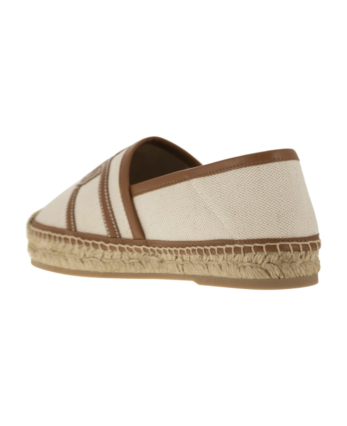 Tod's Slip-on Kate In Canvas And Leather - Beige