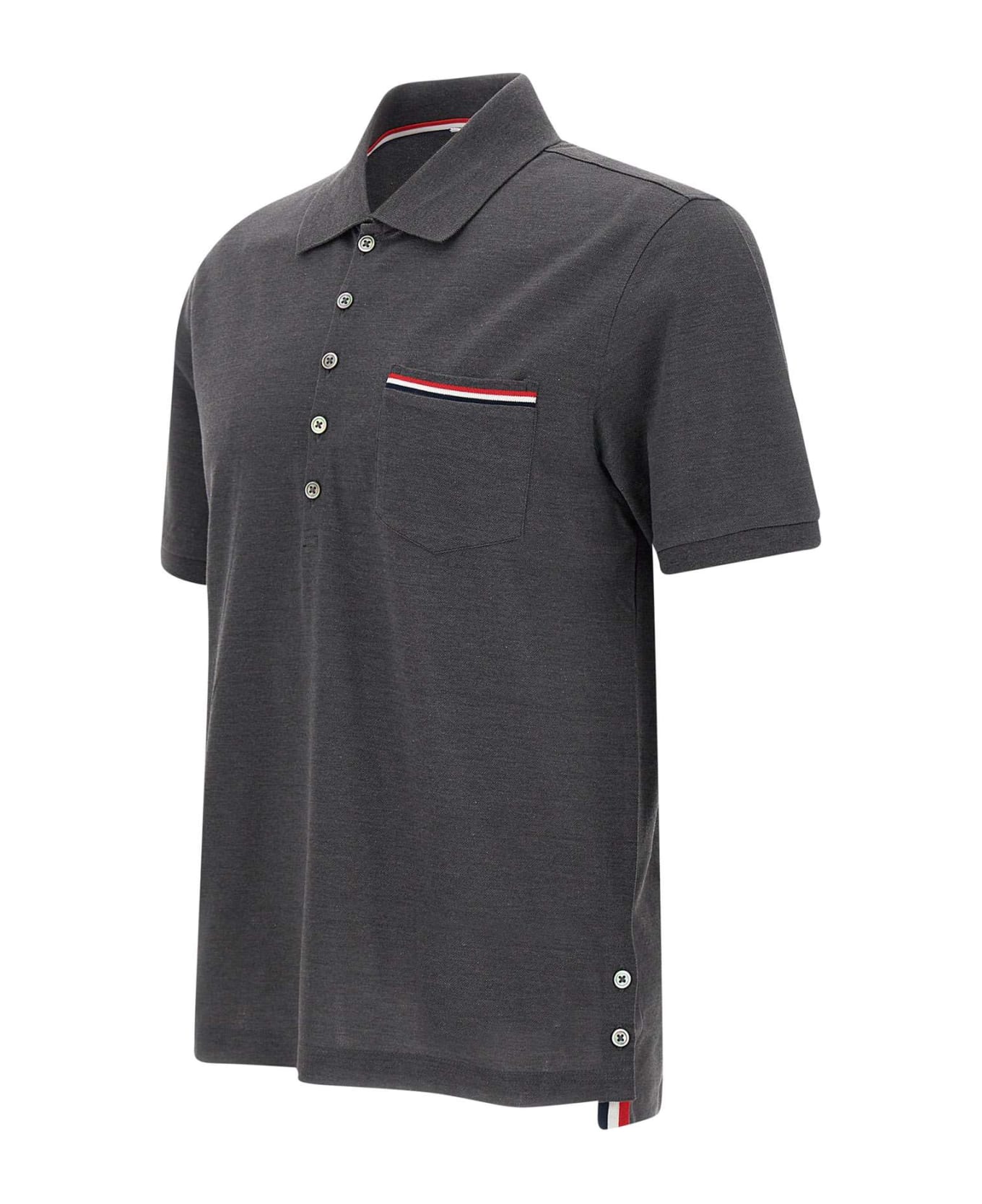 Thom Browne 
ss Pocket
cotton Polo Shirt - GREY ポロシャツ