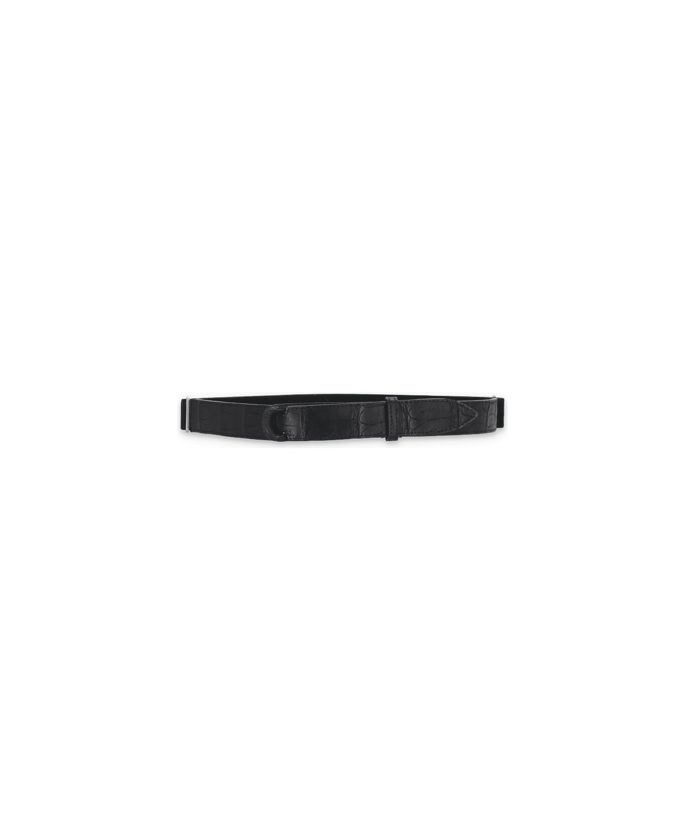 Orciani Nobuckle Camoscio Cocco Belt - Black ベルト
