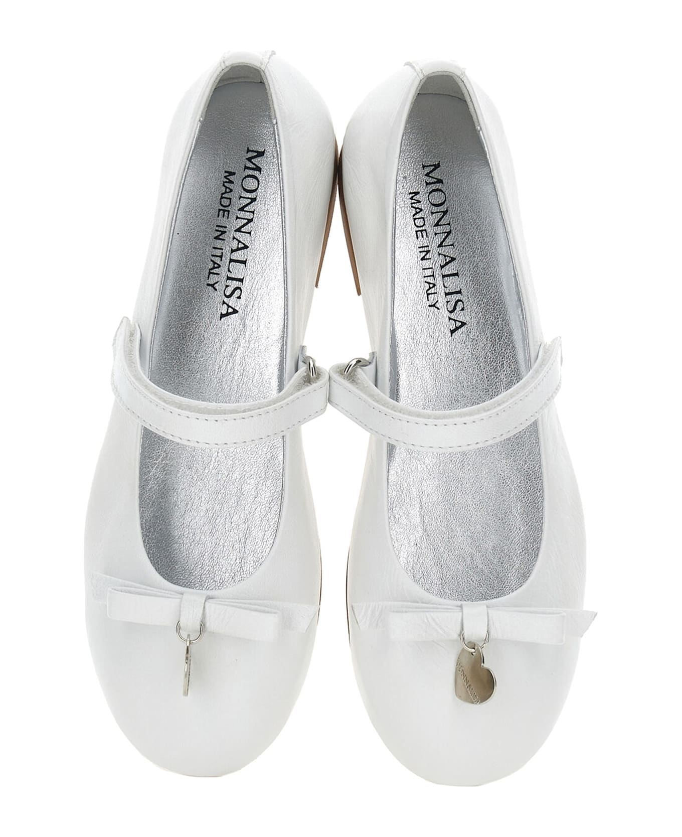 Monnalisa White Ballet Flats For Girl - White