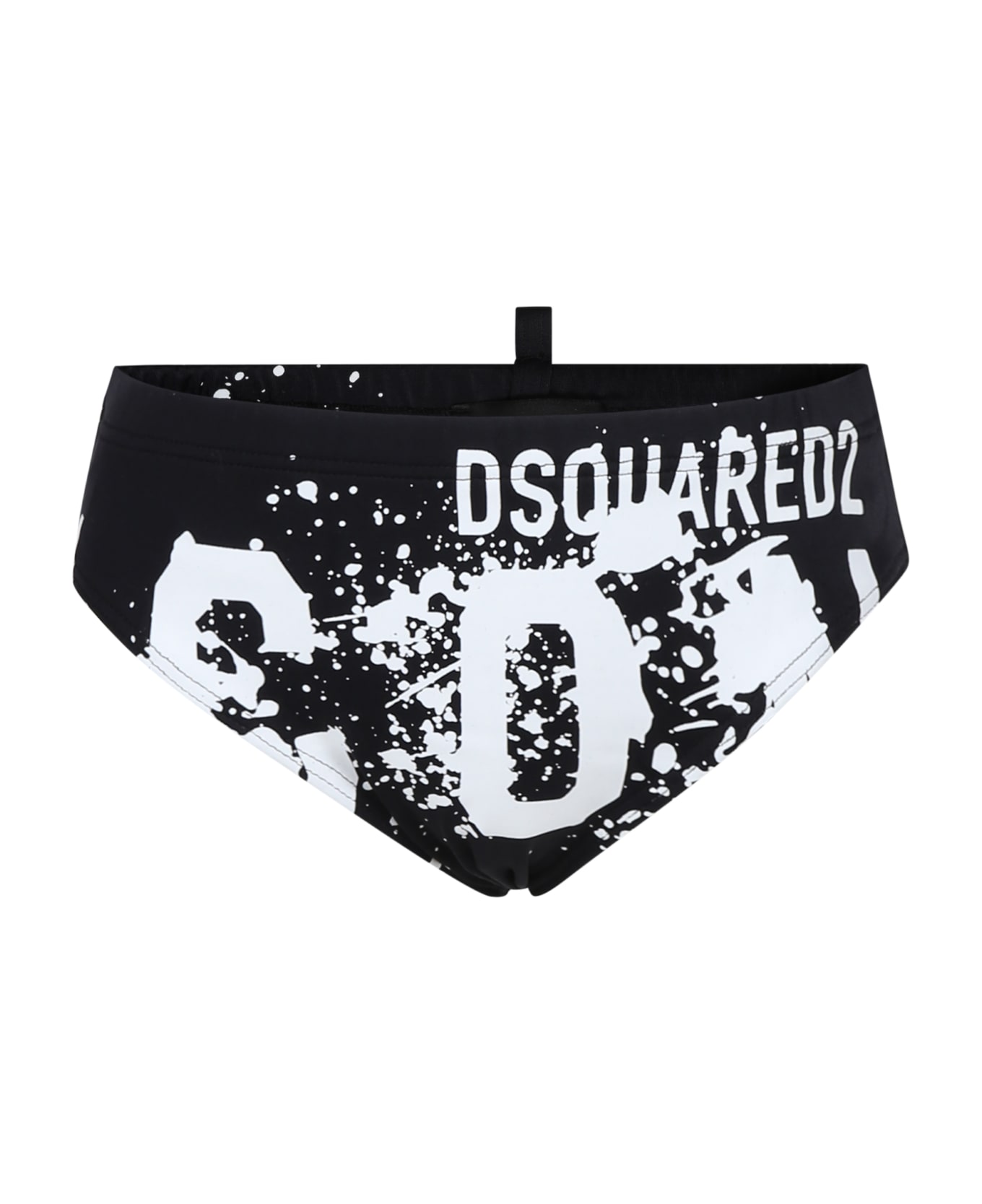 Dsquared2 Black Swim Briefs For Boy With Logo - Black