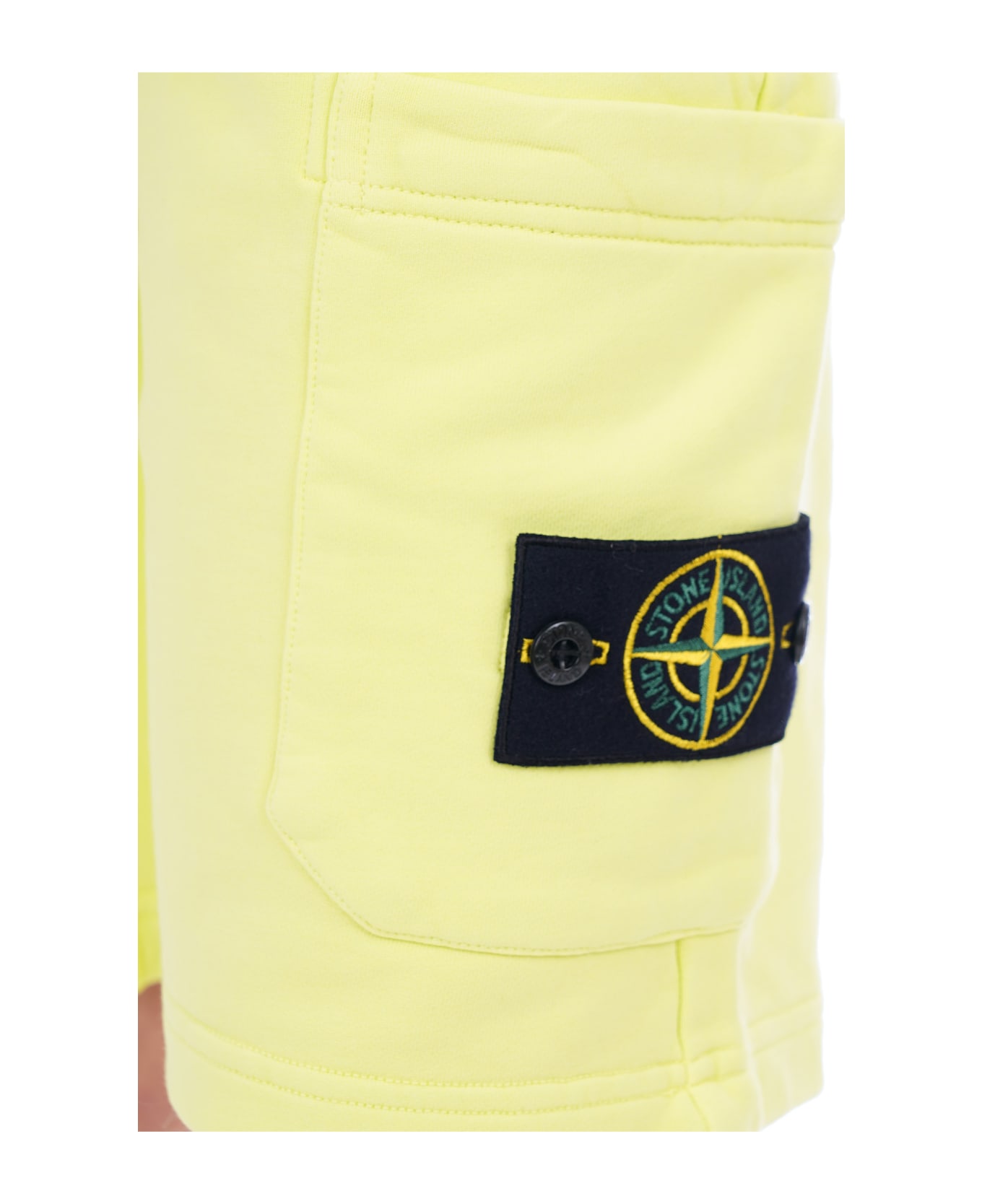 Stone Island Shorts In Yellow Cotton - yellow