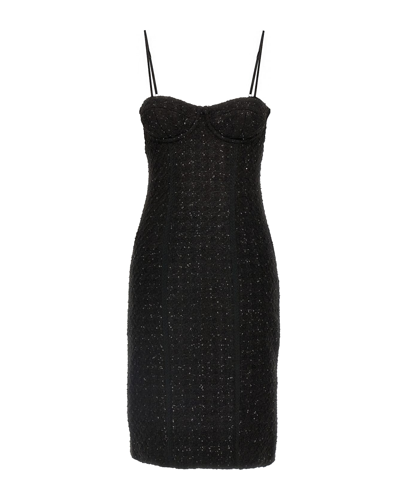 Rotate by Birger Christensen Bouclé Midi Dress - Nero