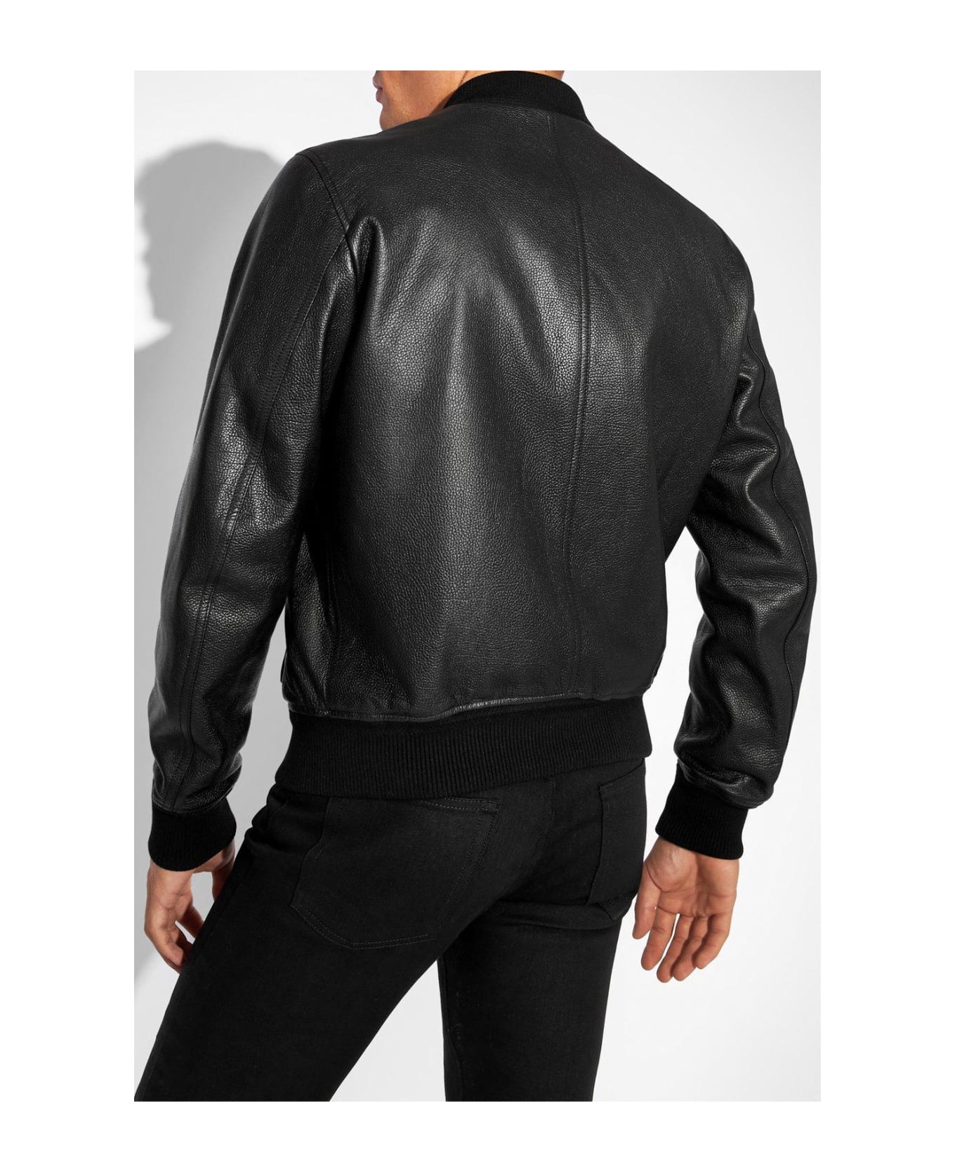 Tom Ford Leather Bomber Jacket - BLACK