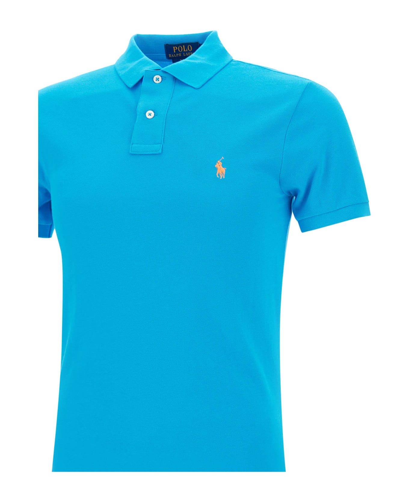 Polo Ralph Lauren Grotto Blue And Orange Slim-fit Piquet Polo Shirt - 023 ポロシャツ