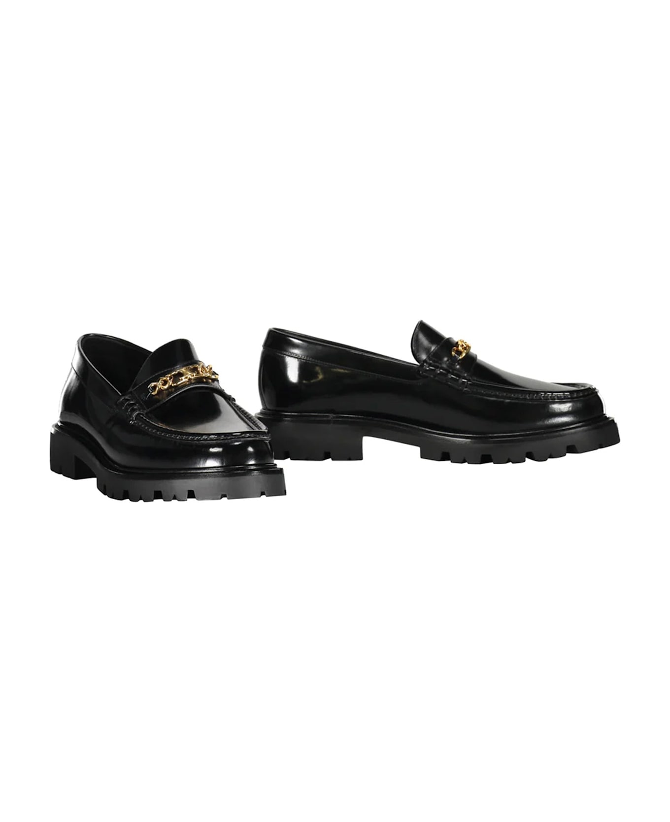 Celine Leather Loafers - Black