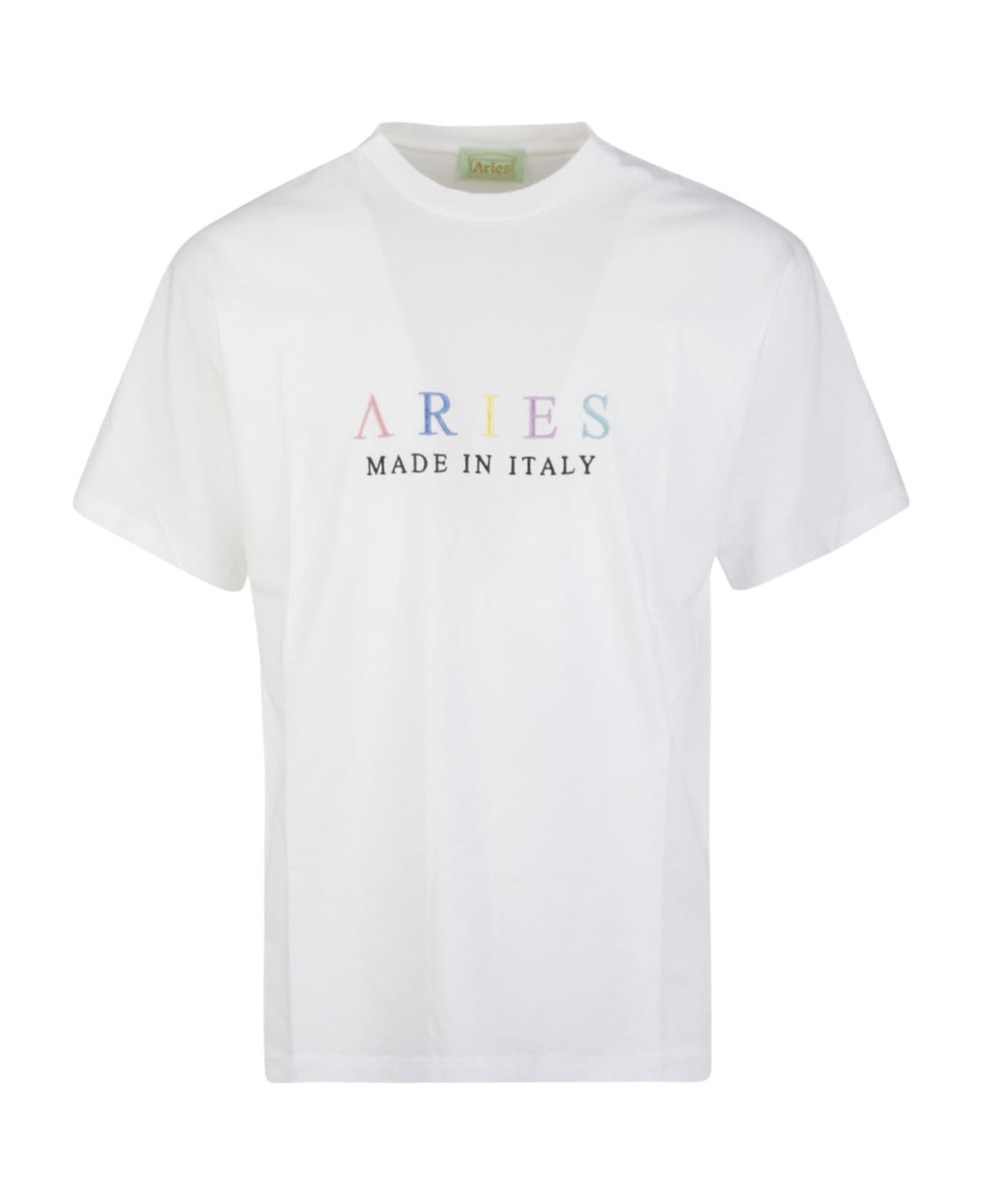 Aries United Colours Of Aries Embroidered Ss Tee - WHITE