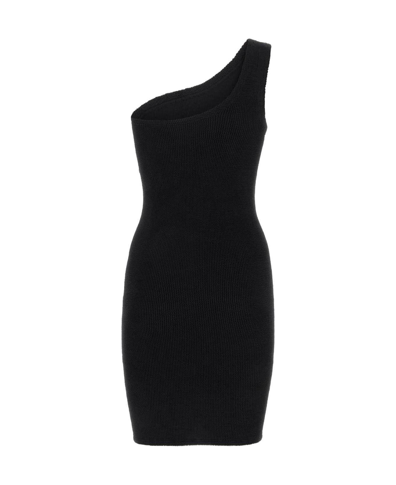 Hunza G Black Stretch Nylon Nancy Mini Dress - BLACK