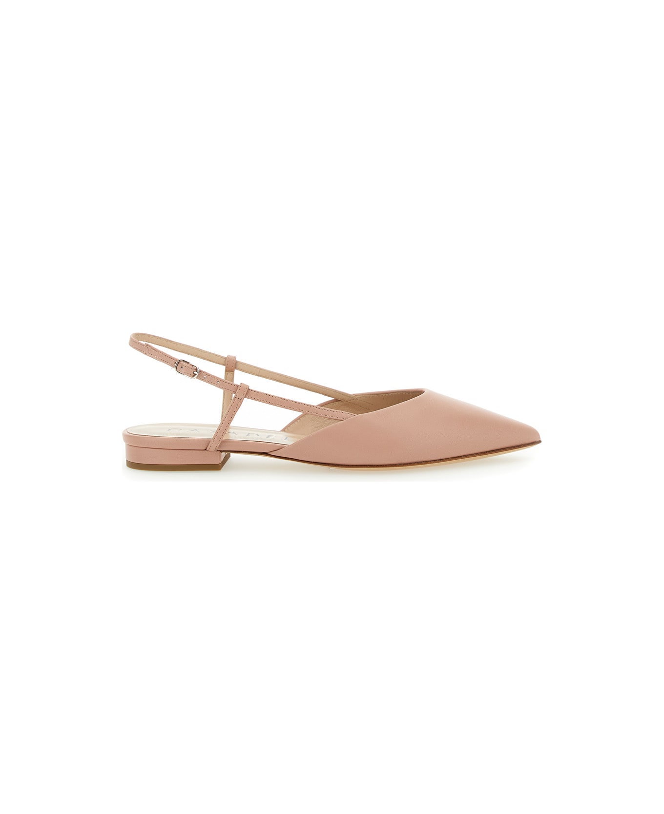 Casadei Pink Slingback With Straps In Leather Woman - Pink フラットシューズ